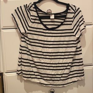 Free Press Black and White horizontal striped top